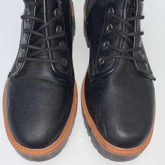 Indigo Rd Irisay Black Lace Up Combat Hiker Leather Boots Size 8,5 - Picture 2 of 12
